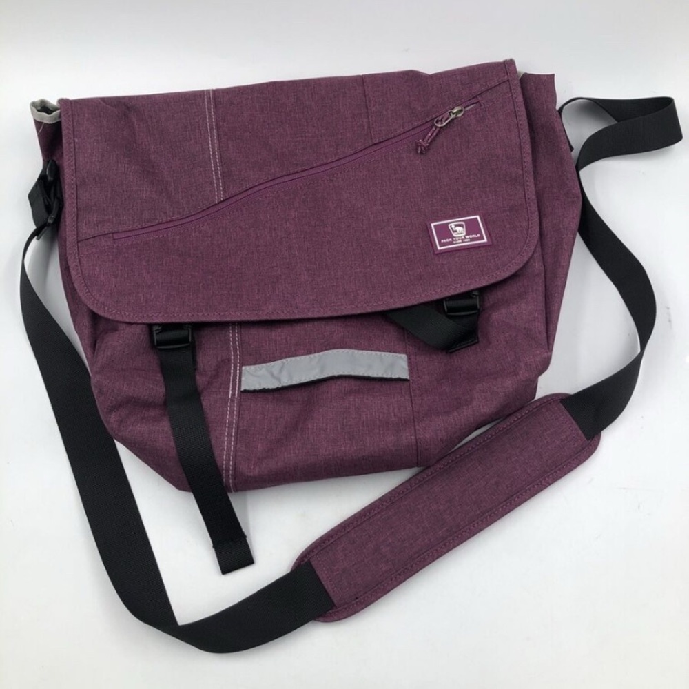 Traveling this year? Oiwas Messenger Bag ~ Purple Canvas Satche - Picture 2 of 8